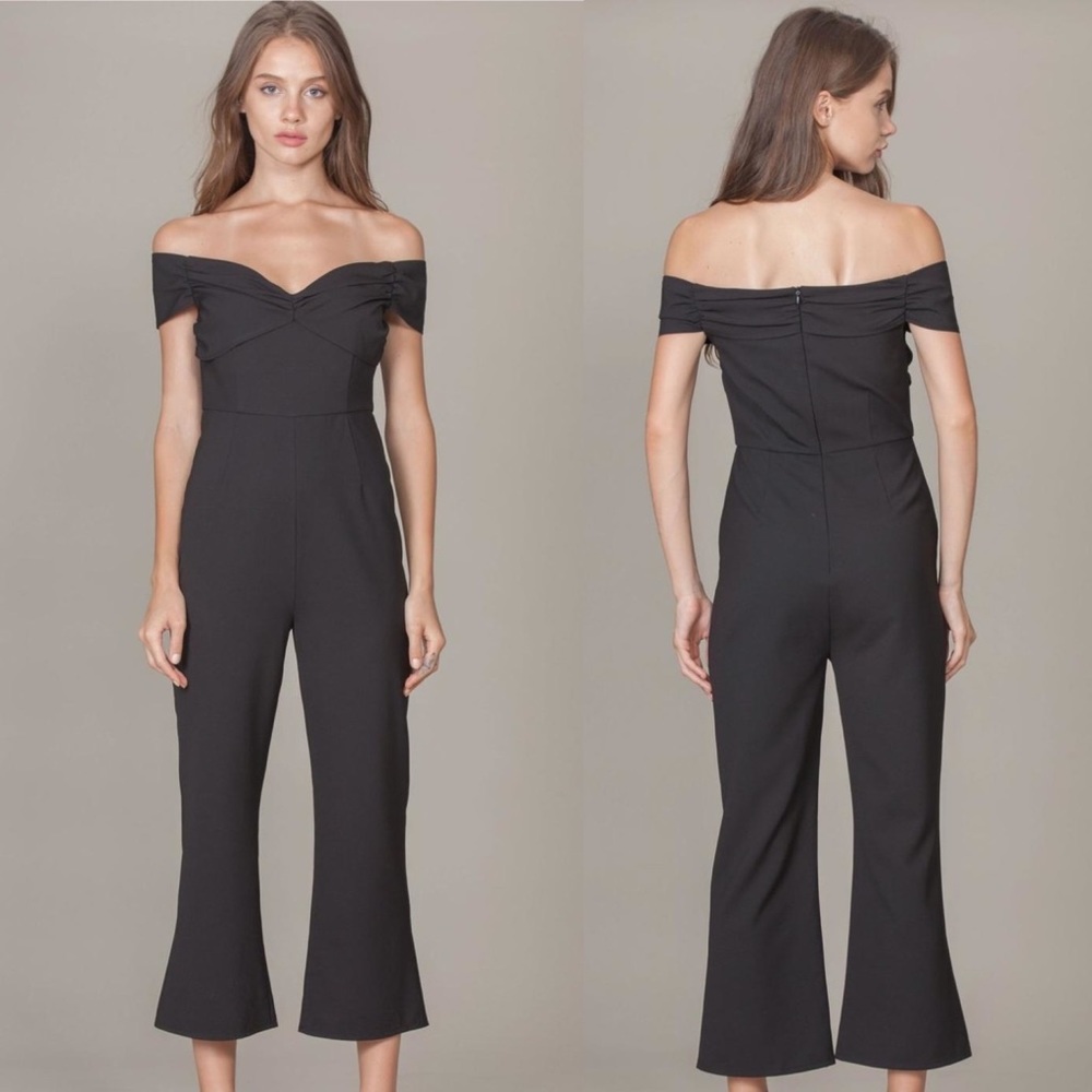 Foxiedox Black Thea Off Shoulder Jumpsuit size S. No tags